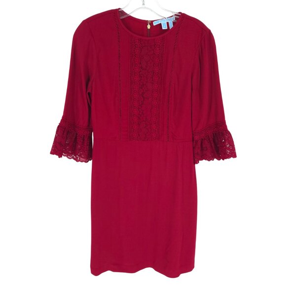Draper James Rosslyn A-Line Lace Dress Burgundy Feminine Charm Girly - Picture 1 of 16